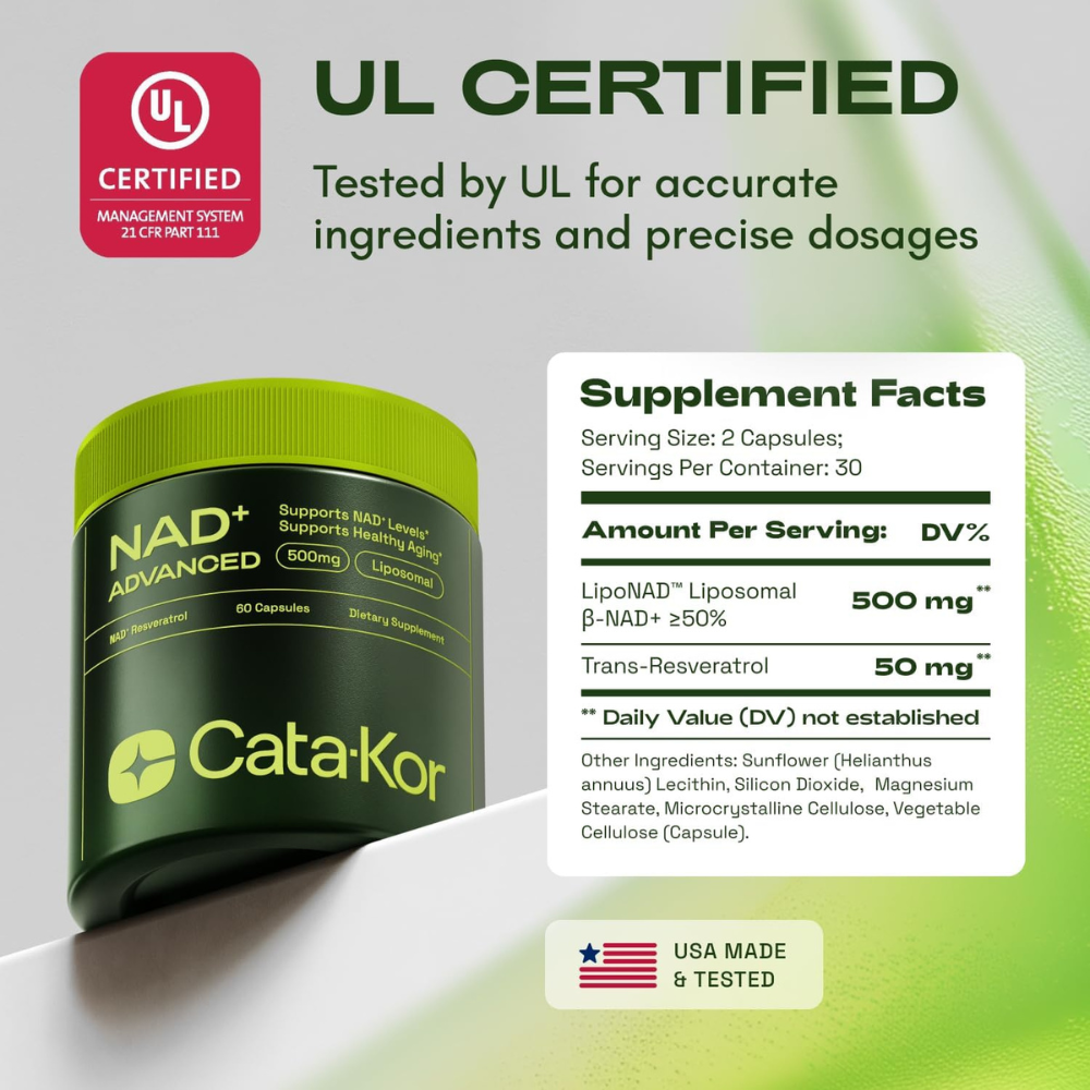 Cata-Kor NAD+ Advanced Resveratrol 500mg BOGO