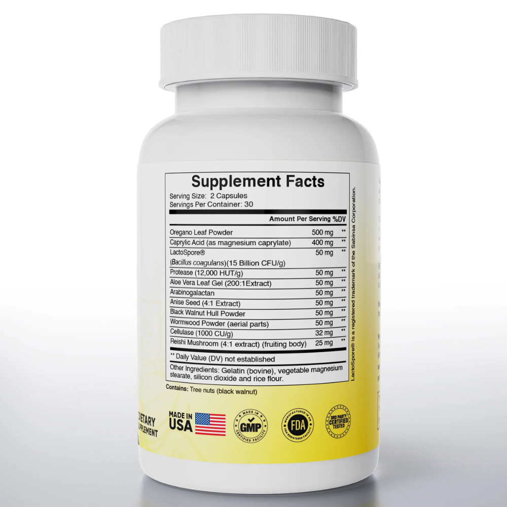 Limpieza de Candida, apoyo para el intestino y el colon
