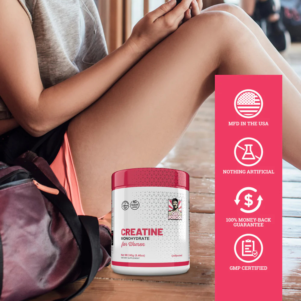 Paquete de monohidrato de creatina para mujeres