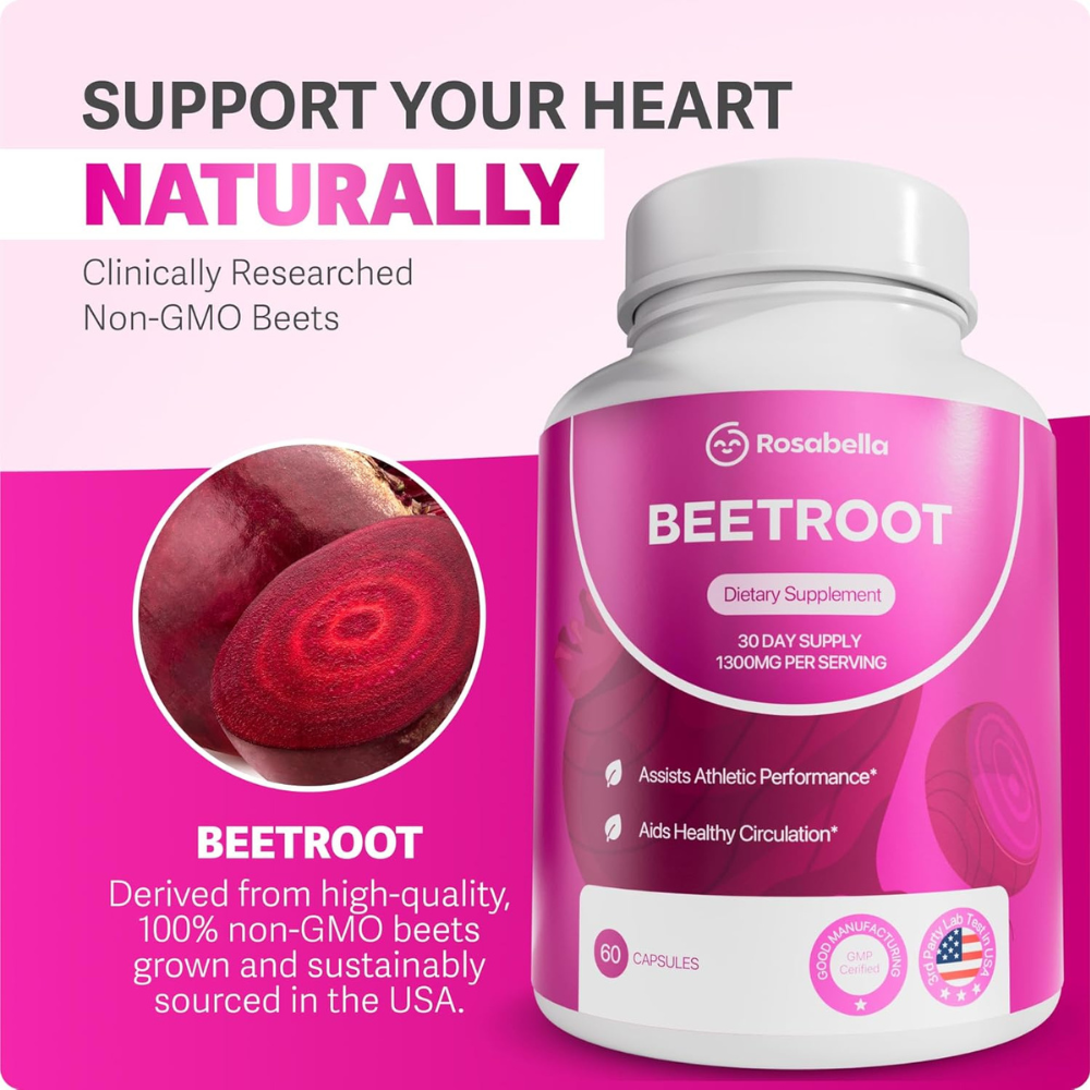 Beet Root Capsules 1300mg Beetroot Powder