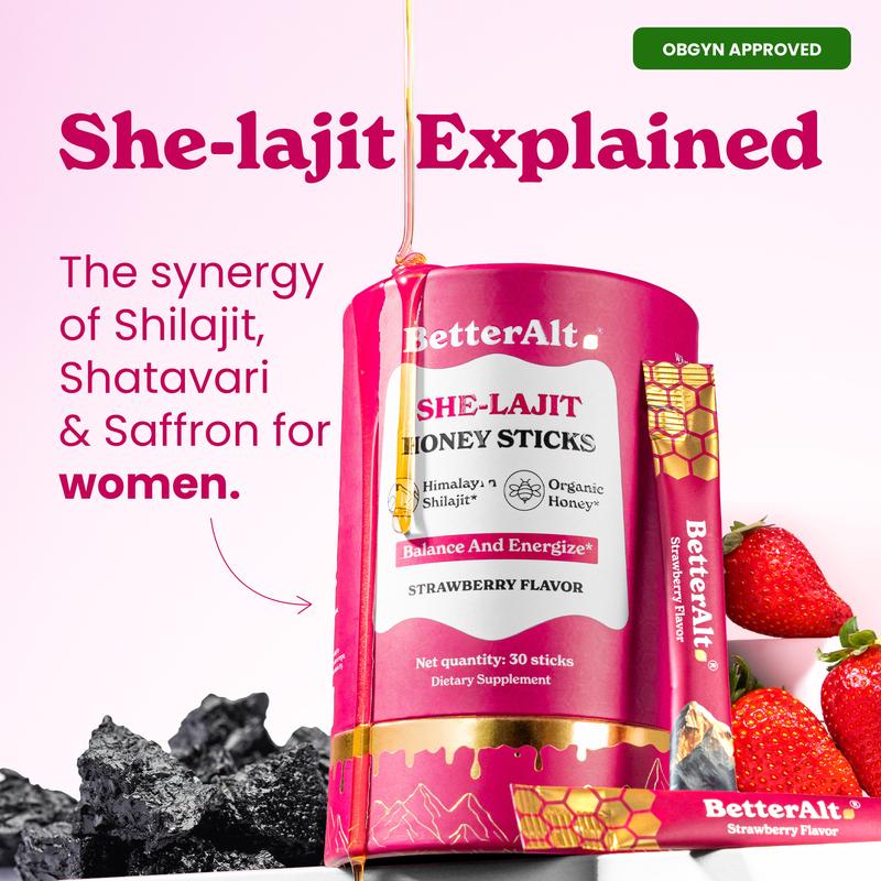 BetterAlt Shilajit for Women with Shatavari & Saffron