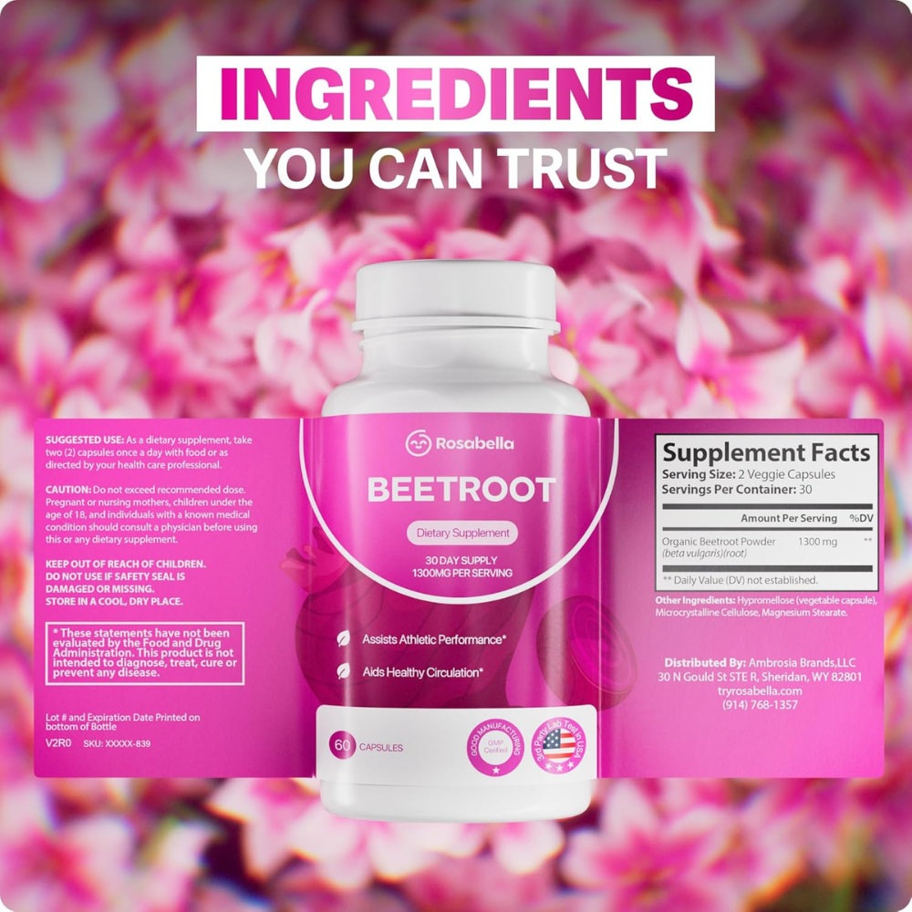 Beet Root Capsules 1300mg Beetroot Powder