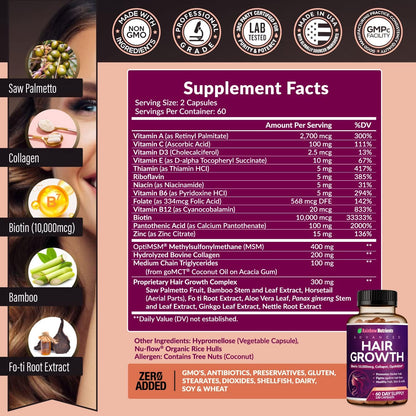 Rainbow Nutrients Advanced Hair Growth Vitamins
