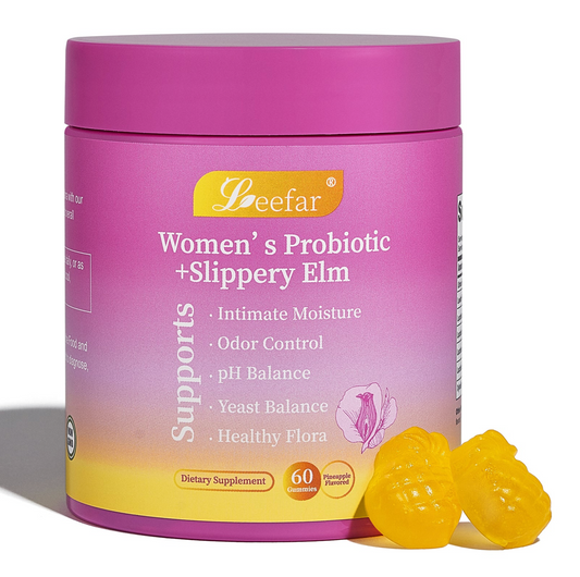 Leefar Women's Probiotics + Slippery Elm Gummies